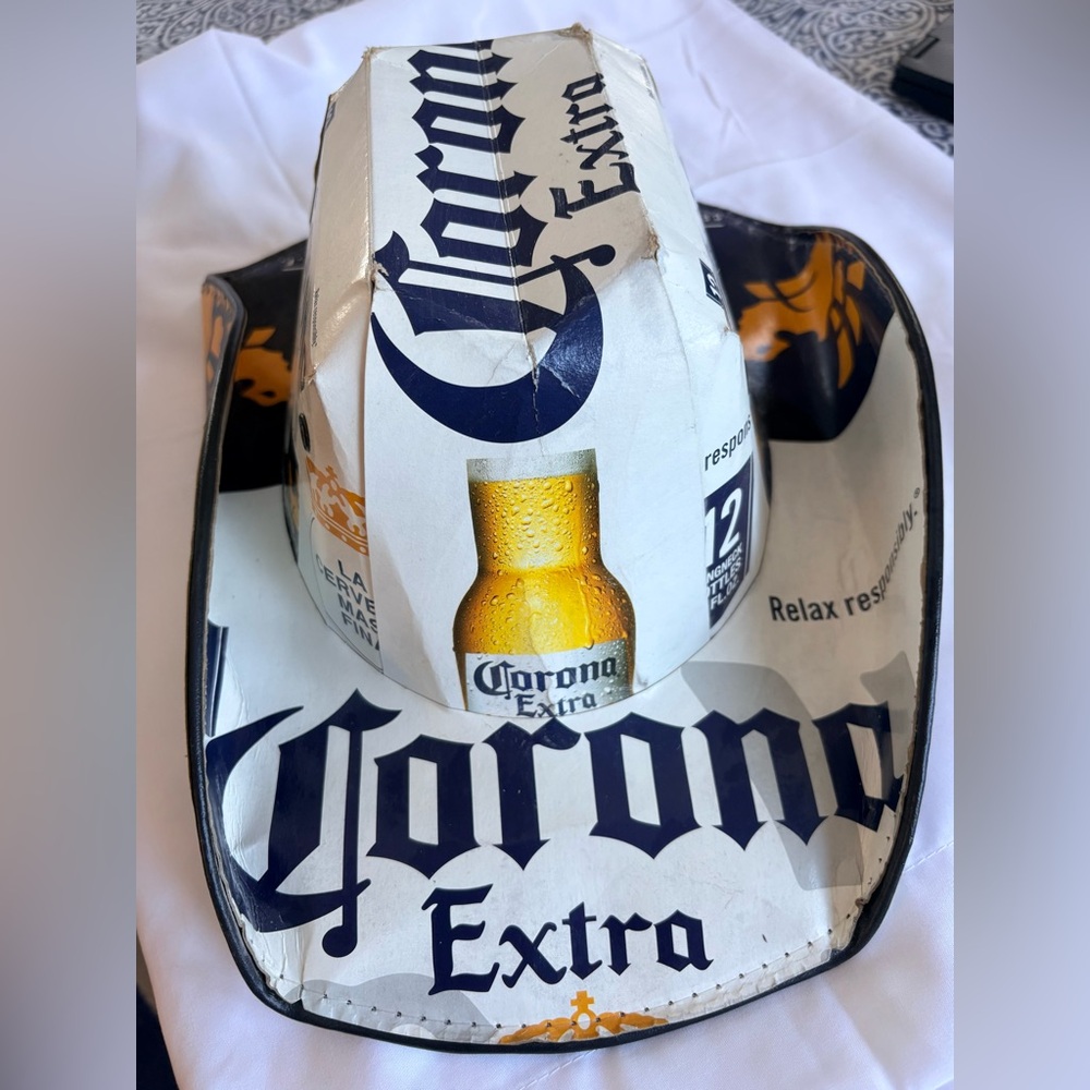 Corona Extra Party Cowboy Hat - Blue and White